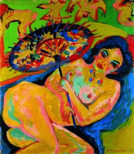Dívka pod japonským deštníkem, c. 1909 od Ernst Ludwig Kirchner