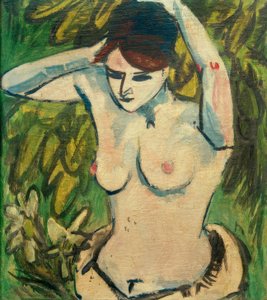 Poloviční akt se zvednutými pažemi od Ernst Ludwig Kirchner