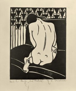 Přikrčení při pohledu zezadu od Ernst Ludwig Kirchner
