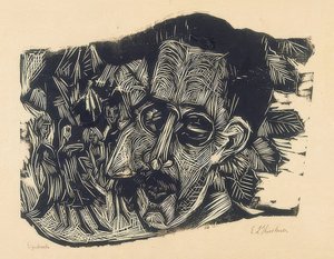 Vedoucí Dr. Ludwig Binswanger a malé holčičky. 1917/18 od Ernst Ludwig Kirchner