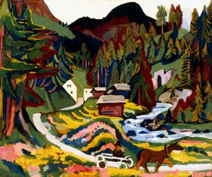 Krajina na jaře, Sertig, 1924-25 od Ernst Ludwig Kirchner