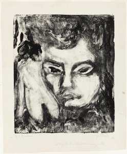 Hlava muže s aktem od Ernst Ludwig Kirchner