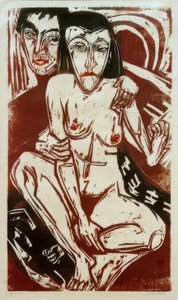 Melancholie (autoportrét s Ernou) od Ernst Ludwig Kirchner