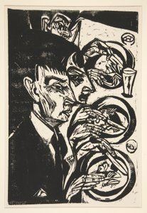 Nervoese beim Diner (Nervózní lidé na večeři) od Ernst Ludwig Kirchner