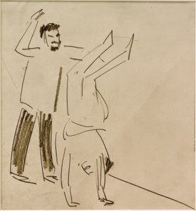 Bez názvu (muž s dívkou ve stojce) od Ernst Ludwig Kirchner