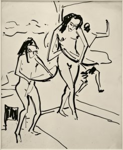 Bez názvu (Marcella a Senta s lukem) od Ernst Ludwig Kirchner