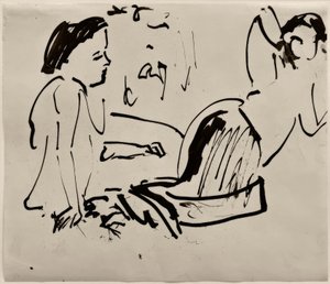 Bez názvu (dvě ženy, sedící) od Ernst Ludwig Kirchner