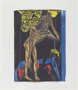 Podivuhodný příběh Petera Schlemihla: Schlemihl v samotě svého pokoje od Ernst Ludwig Kirchner