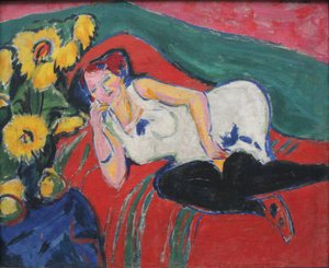 Odpočívající žena v bílé košili od Ernst Ludwig Kirchner