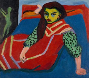 Sedící dívka (Fränzi Fehrmann) od Ernst Ludwig Kirchner