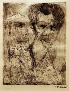 Autoportrét (kresba) od Ernst Ludwig Kirchner