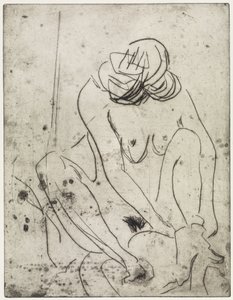 Dívka, která se utírá / Dvě koupající se ženy od Ernst Ludwig Kirchner