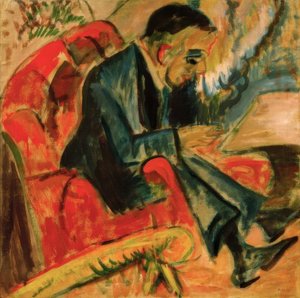 Sedící muž na lavičce v parku od Ernst Ludwig Kirchner