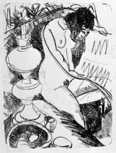 Čtení v sedě od Ernst Ludwig Kirchner