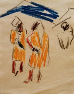 Náčrt dvou Maročanů od Ernst Ludwig Kirchner