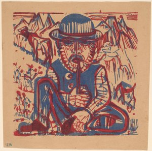 Kouření rolník od Ernst Ludwig Kirchner