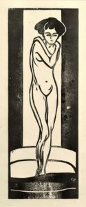 Stojící nahá dívka se založenýma rukama od Ernst Ludwig Kirchner