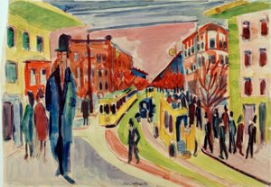 Scéna na ulici od Ernst Ludwig Kirchner