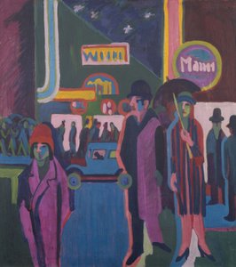 Noční scéna na ulici od Ernst Ludwig Kirchner