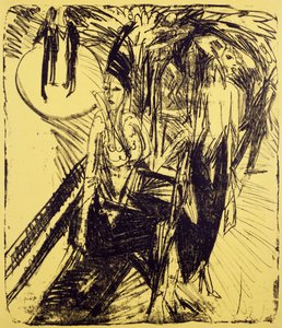 Pouliční chodci na Kurfurstendammu od Ernst Ludwig Kirchner