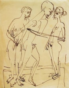 Tanec mezi ženami od Ernst Ludwig Kirchner