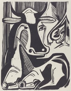 Velká kráva ležící (Grosse Liegende Kuh) od Ernst Ludwig Kirchner