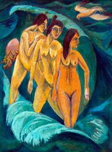 Tři koupající se od Ernst Ludwig Kirchner