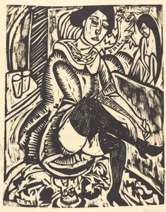 Žena, která si zavazuje botu (Frau, Schuh Zuknopfend) od Ernst Ludwig Kirchner