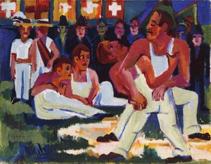 Zápasník; Ringer, 1923 od Ernst Ludwig Kirchner