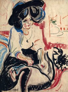 Mladá žena s cigaretou od Ernst Ludwig Kirchner