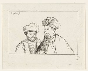 Portrét dvou mužů s turbany od Ernst Willem Jan Bagelaar