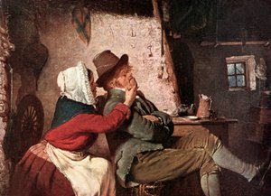 "Dudal by se svou paničkou" (barevná litografie)