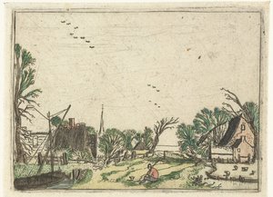 Vesnice Malé krajiny (název série) od Esaias van de Velde
