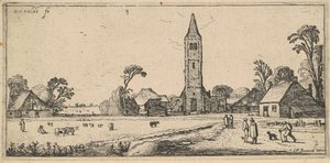 Krajina s loukou a vesnickým kostelíkem od Esaias van de Velde I