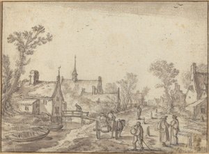Vesnická ulice od Esaias van de Velde I