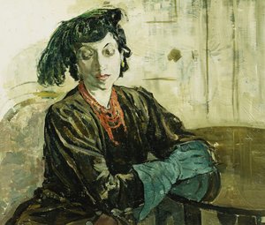 Zelené peří a zelené rukavice