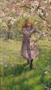 Sbírání jabloňového květu, 1901 od Ethel Horsfall Ertz