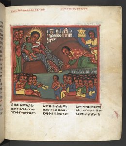 Nebo. 607 f022r, Scéna ze života Panny Marie, z 