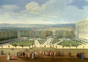 Promenade de Louis XIV (1638-1715) v pohledu na severní parter v zahradách Versailles Malba Etienna Allegraina (1644-1736) 1688 cca. Slunce. 2,3x2,9m