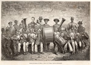 Dětský orchestr v Gabonu, 1876 od Etienne Antoine Eugene Ronjat