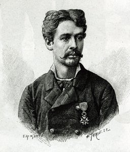 Portrét doktora Tautaina, během expedice do Afriky 1879-1882, pod velením Gallieniho. Rytina E. Ronjata z fotografie k ilustraci příběhu „Exploration du Haut Niger (Haut Niger)“ (dnešní Mali) od velitele Josepha Galliena od Etienne Antoine Eugene Ronjat