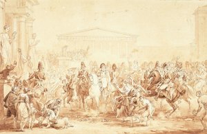 Příjezd císaře Napoleona I. s císařovnou Marií-Louise do Hotel de Ville v Paříži,