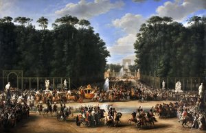 Svatební průvod Napoleona I. a Marie-Louise přes Jardin des Tuileries 2. dubna