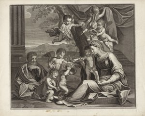 Svatá rodina s putti od Etienne Baudet (possibly)