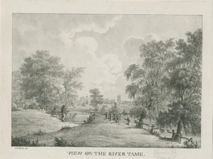 Tamworth - The River Tame: litografie, nd [1796-1865]