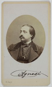 Portrét Luigiho Agnesiho, 1833-1875, operního pěvce od Etienne Carjat