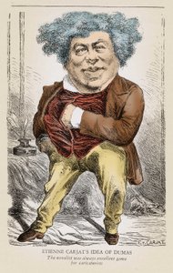 Portrét Alexandra DUMASE (1803-1870), otec: karikatura Etienna Carjata. od Etienne Carjat