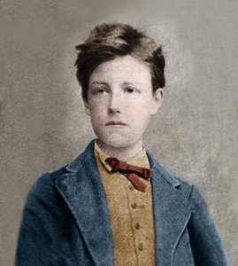 Portrét Arthura Rimbauda (1859 - 1891), podle Carjatovy fotografie.