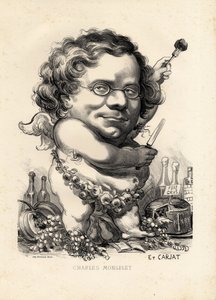 létající list - Ilustrace Etienne Carjat (1826-1906): Obeite, Foie gras - Monselet Charles (1825-1888) od Etienne Carjat