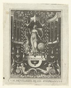 Astrologie ASTROLOGIE. (název na objektu) Čtyři svobodná umění, perspektiva a architektura, reprezentovaná ženami (pozdější verze) (název série) od Etienne Delaune